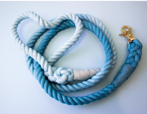 Blue / Teal Ombre Braided Rope <b>Dog</b> <b>Leash</b> - Product Image 1