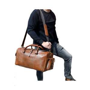 Stylish Customised Genuine Vegan PU Leather Weekender <b>Duffel</b> <b>Bag</b> Casual <b>Travel</b> Fashionable Adjustable Strap Zipper Daily Use - Product Image 3