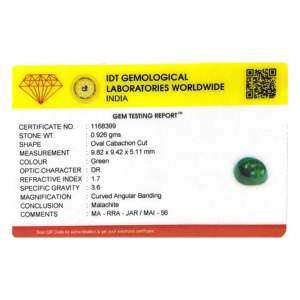พลอยมาลาไคต์สีเขียวทรงลูกแพร์ 4.63 กะรัต 10 มม. ขัดเงา รูปทรงมาร์คีส์ - Product Image 4