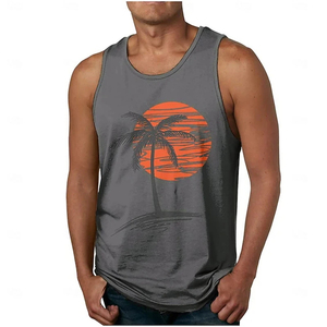 Best Selling <b>Men's</b> Summer Fitness Sleeveless <b>Vest</b> | 3D Printed Sun Pattern Tank Top | Gym Shirt | Casual Breathable Workout Wear - Product Image 6