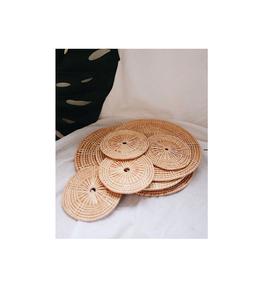 American Style Round Shape Handmade Rattan <b>Coaster</b> in <b>Table</b> <b>Coaster</b> for Dinner Home Decor Accessories - Product Image 1