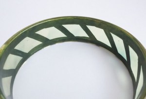 Brazalete Vintage de Acrílico Verde Lucite, Ancho e Irregular, de Resina, Modelo Ángel DIY, Amuleto de Moda Femenina, Artesanía de Resina - Product Image 3
