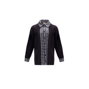Veste en tricot noire à bordures contrastées pour l'automne - Product Image 1