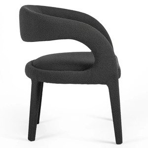 Modern Microfiber Upholstered Dining <b>Chair</b> with Curved Arms Wooden Frame for Apartment Dining Room Home Office & Home Bar - Product Image 4
