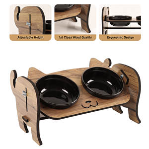 Adjustable Double Cat Feeding Station <b>Ceramic</b> <b>Bowls</b> Portable <b>Pet</b> <b>Bowls</b> Feeders Ergonomic Raised Food Stand for Cats - Product Image 5