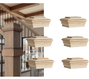 Tapas Decorativas de Madera Maciza Premium para Postes de Terraza, Estilo Antiguo, Accesorios para Cercas de Madera para Hogares Contemporáneos - Product Image 1