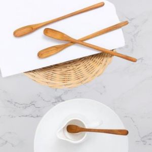 Cuillère jetable en bois de teck javanais écologique personnalisé couverts biodégradables pour les fêtes - Product Image 1