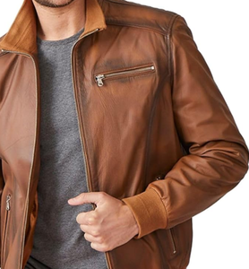 Blouson aviateur en cuir de vol américain de haute qualité hiver conception ODM coupe-vent fermeture à glissière respirant imprimé imperméable - Product Image 4