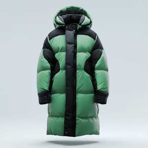 Chaqueta de plumón acolchada con cuello levantado elegante para mujer con logotipo frontal estilo de lona a la moda de invierno - Product Image 2