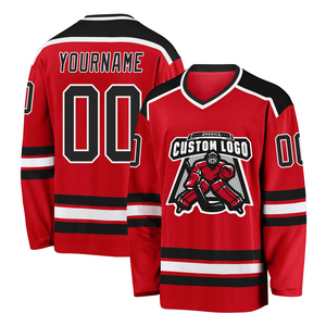 Nouvelle arrivée, maillot de hockey sur glace personnalisé OEM, unisexe, respirant, imprimé, 100% polyester, logo personnalisé, nom, numéros, créez votre propre design - Product Image 1