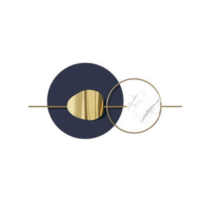 Décoration murale en fer géométrique moderne à double cercle, sculpture murale en métal de luxe pour salon, hôtel, décoration de la maison - Product Image 6