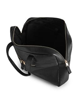 Sac pour ordinateur portable en cuir PU de couleur noire, meilleure qualité, avec poignée d'épaule, poche frontale zippée et compartiment zippé organisé pour ordinateur portable - Product Image 2