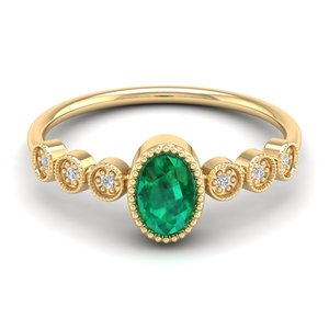 Anillos de Compromiso de Plata de Ley 925 con Moissanita de Lujo REYES, Alta Calidad, Corte Ovalado, Gema Esmeralda de 0.5 Quilates, Joyería Elegante - Product Image 6