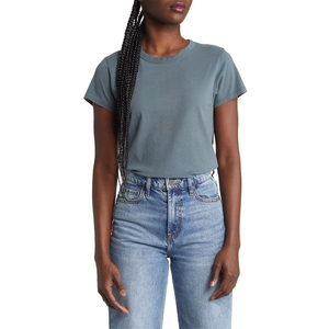 Top Corto a Cuadros para Mujer, Verano, Transpirable, Secado Rápido, Ecológico, 100% Algodón, Estilo Urbano, Anti-UV, Casual - Product Image 1
