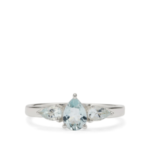Bague Statement en Argent Sterling Plaqué Rhodium avec Pierre Aigue-marine Pedra Azul Taillée de 0,96 ct, Bijou Fin Fait Main pour les Occasions Spéciales - Product Image 2