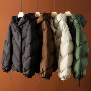 Abrigo ligero de plumón de pato blanco para mujer, nueva chaqueta corta con capucha suelta y cálida para pan, ropa de abrigo de lona para invierno - Product Image 5