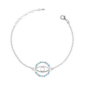 สร้อยข้อมือเงินแท้ 925 ลายวงกลมตาปีศาจ - Product Image 1