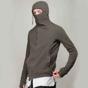 Sudadera con capucha de máscara facial completa personalizada con máscara facial Sudadera con cremallera para hombre Sudaderas con capucha de peso pesado lisas Chaqueta con capucha con cremallera Personalizable - Product Image 4