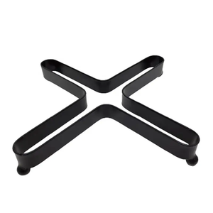 Recién llegado, salvamanteles de hierro en forma de X de estilo moderno, decoración de mesa con recubrimiento de polvo negro mate para cocina a granel - Product Image 2