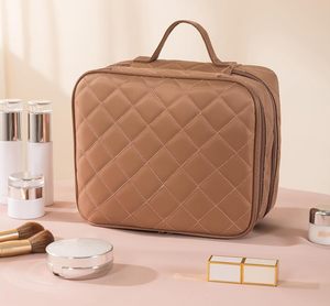 Top Quality Travel Cosmetic <b>Bags</b> for Women Girls Leather <b>Makeup</b> Organizer Divider Brushes <b>Compartment</b> Zipper Closure - Product Image 5