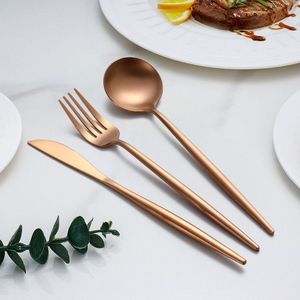 Elegante Juego de Cubiertos de Acero Inoxidable Sostenible con Acabado Mate para Comedores de Lujo Modernos y Bodas - Product Image 5