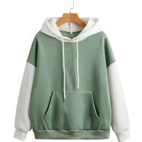 Sudadera con capucha unisex de invierno de algodón 100% prémium, extragrande, con forro polar, diseño de bloques de color con lentejuelas y lavado ácido, venta al por mayor OEM