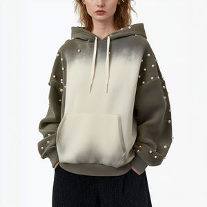 Nouveau pull à capuche ample d'hiver coton épais sweats à capuche femmes haut court conception fabrication - Product Image 5