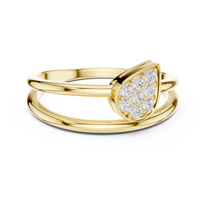 Joyas urbanas Anillo de oro de 14K con centro redondo de Aguamarina - Product Image 5