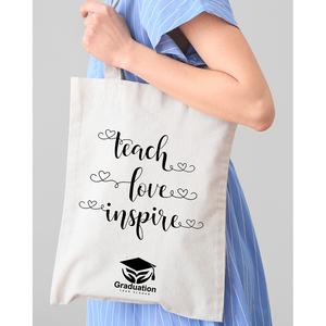 Bolsa de Mano Personalizable Teach Love Inspire, Gran Capacidad, Resistente al Agua, de Cuero PU para Maestros, Color Sólido, Abierta para Uso en Verano - Product Image 2