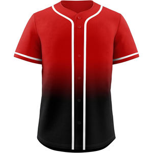Uniforme de softball maillot de baseball personnalisé boutonné chemise d'équipe sublimée matériel sergé lettres nom numéro broderie USA - Product Image 1