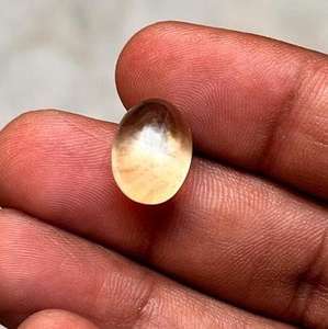 พลอยแซฟไฟร์สีเหลืองธรรมชาติทรงดาวแบบคาโบชอง พลอยลาบราโดไรต์ทรงรีจากแอฟริกาสำหรับทำเครื่องประดับ - Product Image 2