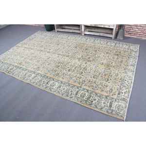 Alfombra Turca Vintage, Alfombra de 6x8.8 pies, Alfombra de Lana con Puntos Azules - Product Image 4