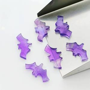 Pierre précieuse en améthyste bleue sculptée à la main en forme de chauve-souris, 20x10 mm, pour la création de bijoux - Product Image 4