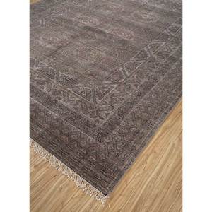 พรมขนสัตว์ถักมือ Erbe สีเทา-ดำ ลายเหรียญ เทคนิคการทอแบบแบน ขนาด 9x12 ฟุต สำหรับบ้าน สไตล์โบโฮ ห้องโถง พรมจาอีปุร์ ZA - Product Image 2