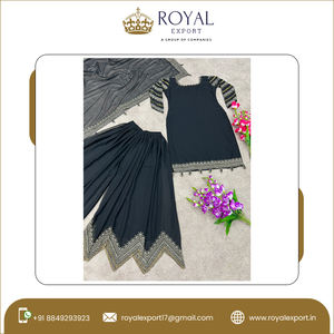 ชุดประจำชาติอินเดีย,ชุดสูท Sharara Salwar/ชุดสูทพาลาซโซปักลายได้เยอะ - Product Image 6