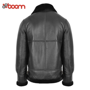 Professional Breathable Quick Dry Winter Canvas Motorbike Style Genuine Leather Bomber <b>Jacket</b> Men High Quality Waterproof - Product Image 2