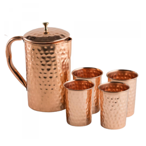 Brillante y brillante Pulido Martillado Cobre Metal Vidrio Cobre Agua G;asses a precio asequible Los mejores diseños Los más exigentes - Product Image 2