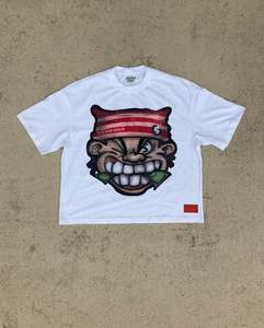 T-shirt décontracté pour homme à manches courtes, imprimé sur le devant, logo personnalisé, col rond, taille plus, coupe ample - Product Image 5