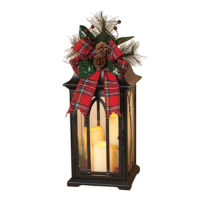 Lanterne de Noël décorative pour la maison Bougeoir en métal rouge avec lanterne en fer Lanterne décorative d'intérieur classique suspendue - Product Image 4