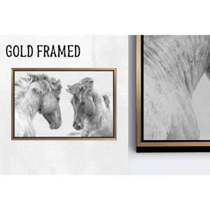 Impresión en Lienzo de Animales Modernos: Elegante Arte de Pared de Caballo en Vidrio Templado, 1 Pieza con Marco Dorado - Product Image 1