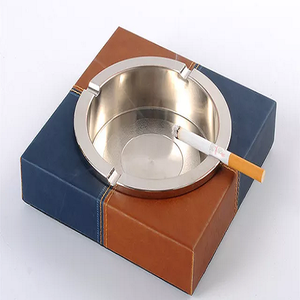 Modern design <b>Ashtray</b> Home Office Hotel Bar Bowl Wood & Metal <b>Ashtray</b> accessories Square Shape Brown Color Accessories <b>ashtray</b> - Product Image 4