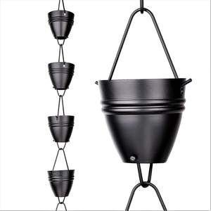 Cadena de lluvia negra de estilo americano/europeo con múltiples tazas para decoración del hogar, nuevo diseño - Product Image 6