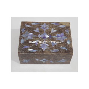 Caja de joyería con incrustaciones de esteatita Natural con diseño de incrustaciones de la mejor calidad, superficie brillante, tamaño estándar utilizado para decoración del hogar y regalo - Product Image 1
