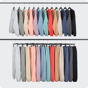 Venta al por mayor de chándales de algodón de peso pesado liso para hombre chándal con capucha logotipo personalizado en blanco gimnasio Jogger y sudaderas con capucha conjunto de dos piezas - Product Image 4