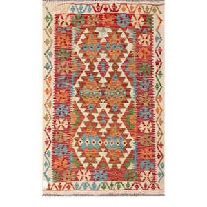 Alfombra Kilim de Maimana, Afganistán, 161 x 100 cm, Alfombras y Juegos de Alfombras - Product Image 1