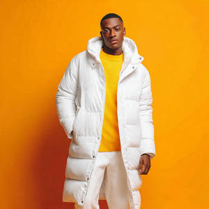 Chaqueta Larga Acolchada para Hombre, Abrigo Largo Acolchado de Moda para Invierno, Abrigo Largo Acolchado Cálido para Hombre - Product Image 5