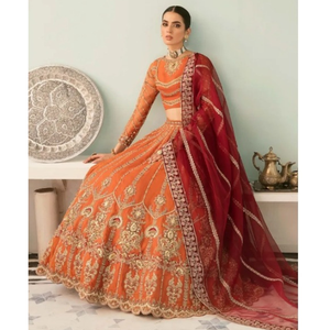 Robes de mariée modernes de haute qualité pour femmes 2024 Boutique indienne/pakistanaise Broderie à la main en dentelle Lehenga Choli - Product Image 5