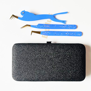 แหนบขนตาดีไซน์เสือดาวสุดหรูพร้อมกล่องยืดสแตนเลสเคลือบกากเพชร - Product Image 5