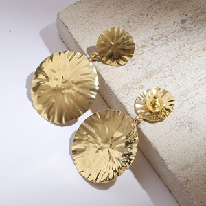 Pendientes Colgantes Bohemios Chapados en Oro para Mujer, Joyería Circular de Estilo Dúo - Product Image 3