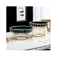 Support à gâteau ovale en laiton de luxe, nouveau look, avec plateau en marbre, style vintage haut de gamme, meilleur prix abordable